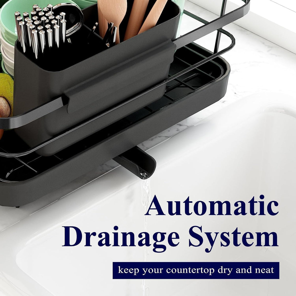 Kitchen Kitsure Dish Drying Rack Space-Saving Dish Rack, Dish Racks for Counter