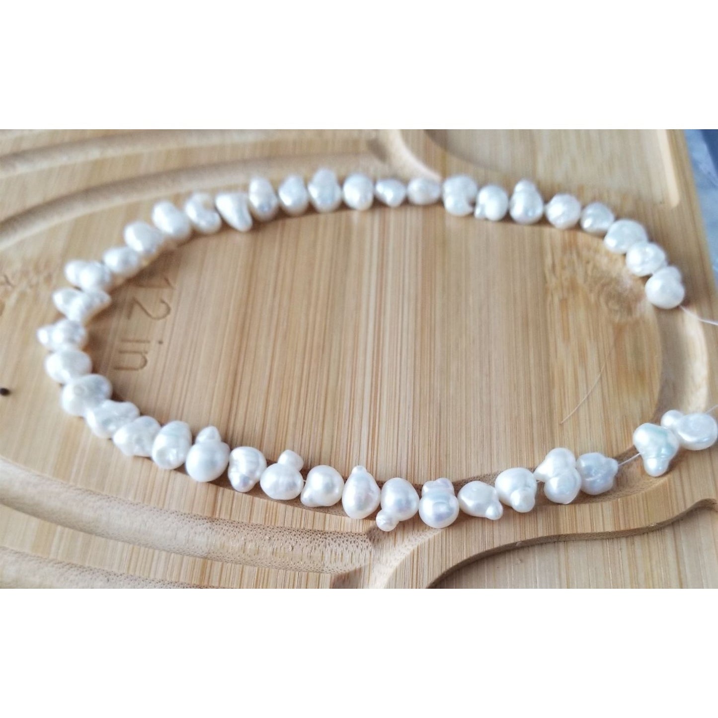 Loose Pearl White Baroque Double Pearls  Bag  4-O Drilled 10 mm  Bin Pearl 29 Pcs  140  ct  27  gr  8"