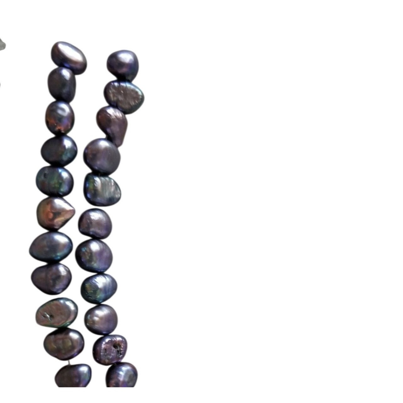 Loose Pearl Peacock  Pearl Bag  F 9 Oval 8 mm  Bin Pearl  19 Pcs  50 ct 9.6 gr  6" Drilled