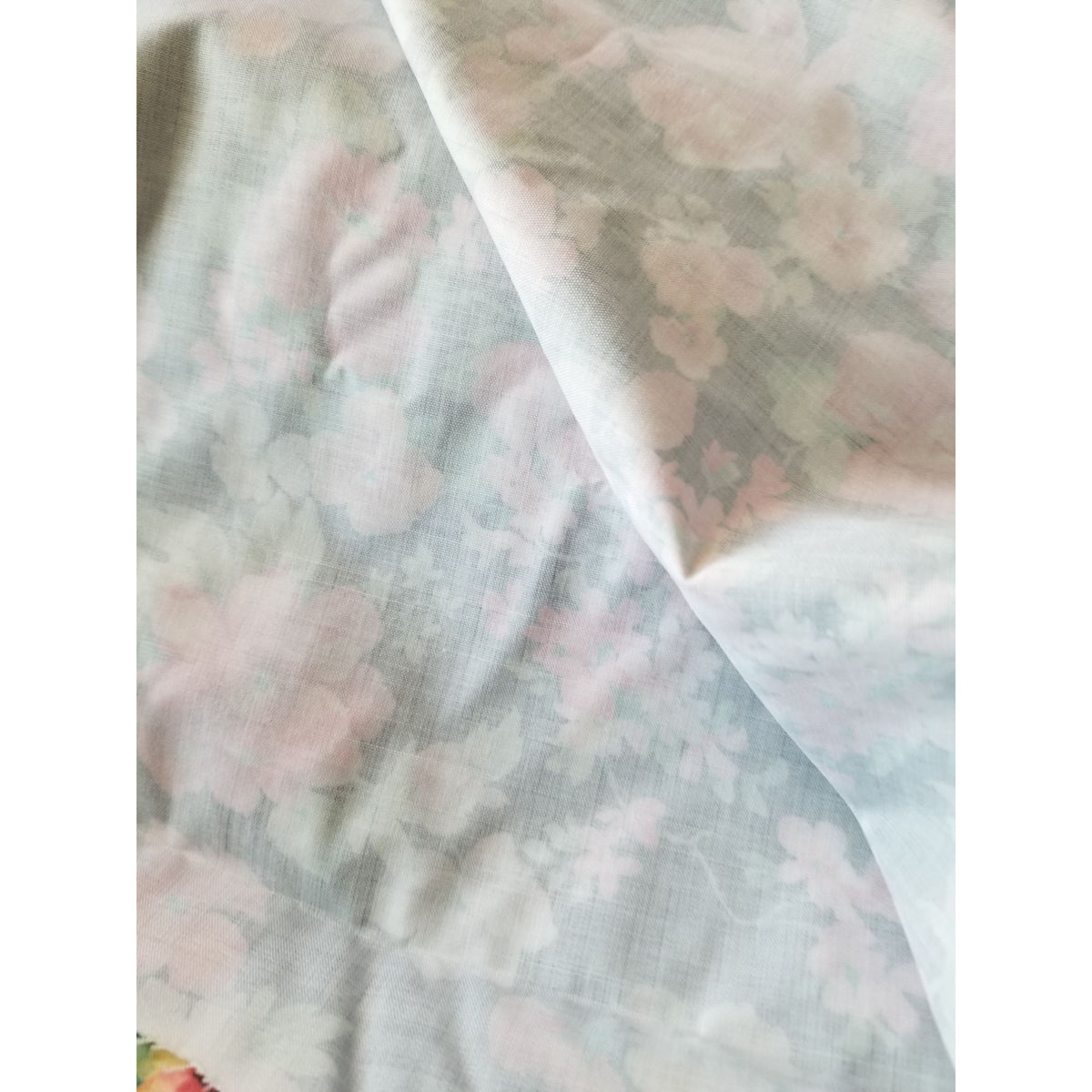 Material  Black Fabric Flowers Pink White Red  Green Leaves Stem  44" x 29"  Cotton  Yrd Craft Clothing  Joann