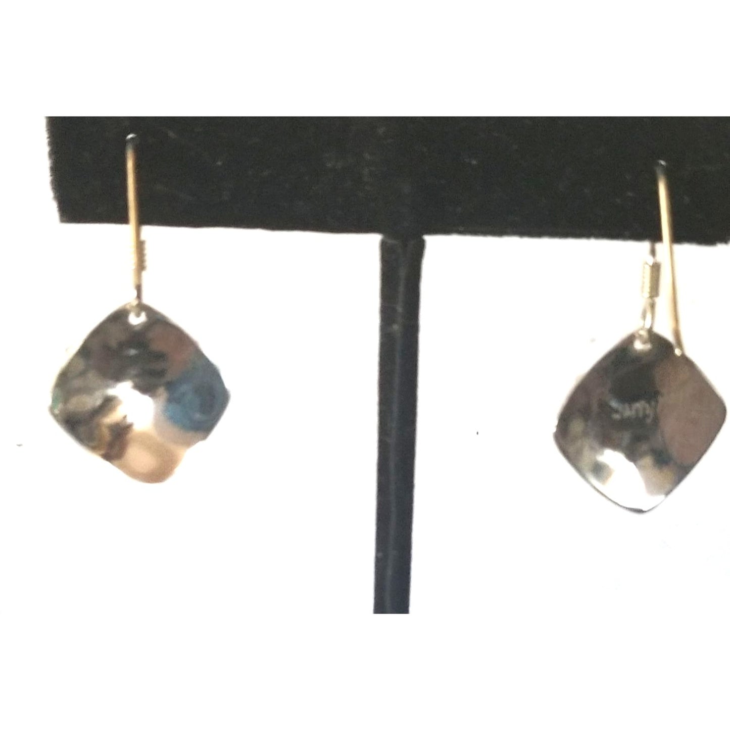 Earrings Silver Garnet  4.46Gr  23 ct  2 cm  x 2 cm  Square 0.5 cm Silver