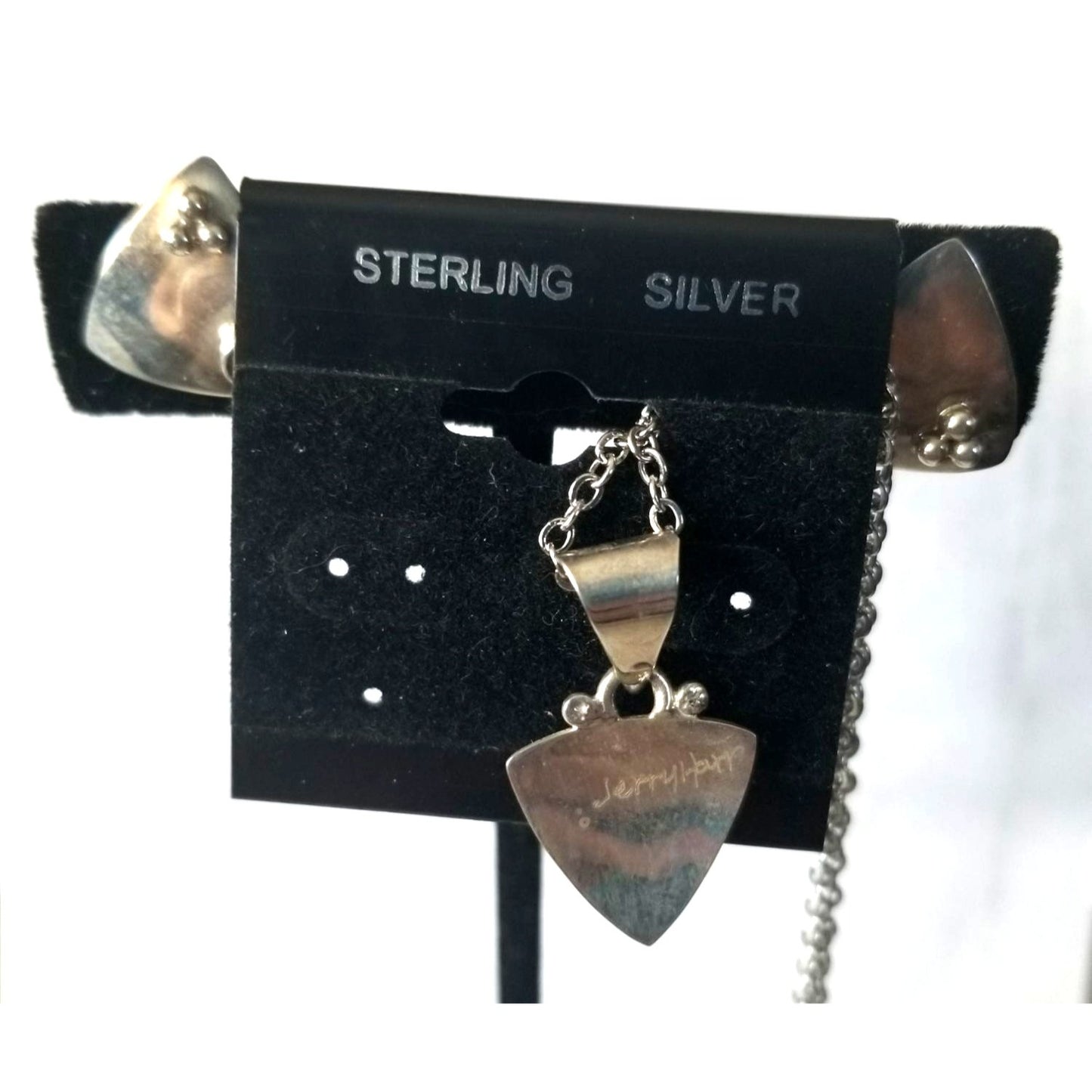 3 Pcs Amber Earrings Necklace Silver  7.4 gr 37 ct  1.5 x 1.5 cm 2 cm  x 3 cm  16" chain