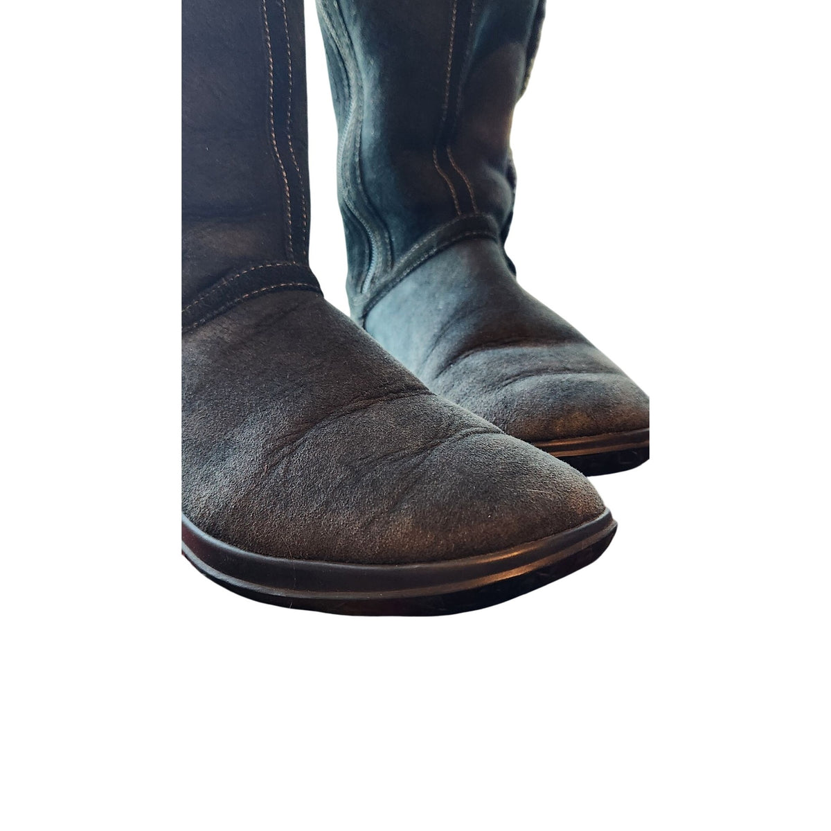 Boots Clarks Artisan Collection Black Leather Shearling Lined Tall Womens 6.5M Warm & Stylish Winter Footwear