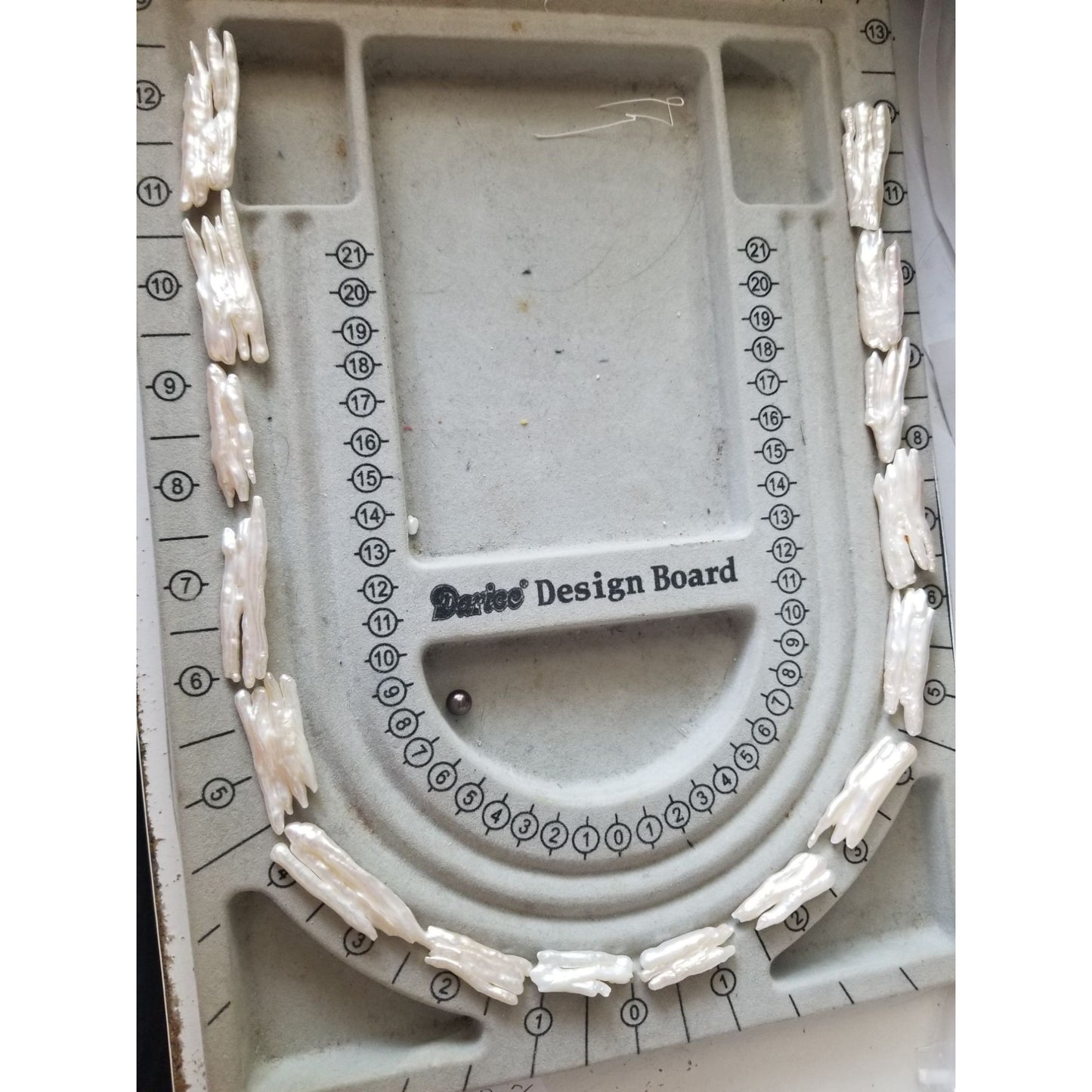 Loose Pearl White Biwa Double Stick Pearl Bag 1  Braque 16 "  Bin Pearl  10 Pcs 223  ct  44.6  gr  15 mm  x 45 mm