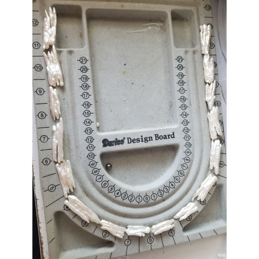 Loose Pearl White Biwa Double Stick Pearl Bag 1  Braque 16 "  Bin Pearl  10 Pcs 223  ct  44.6  gr  15 mm  x 45 mm