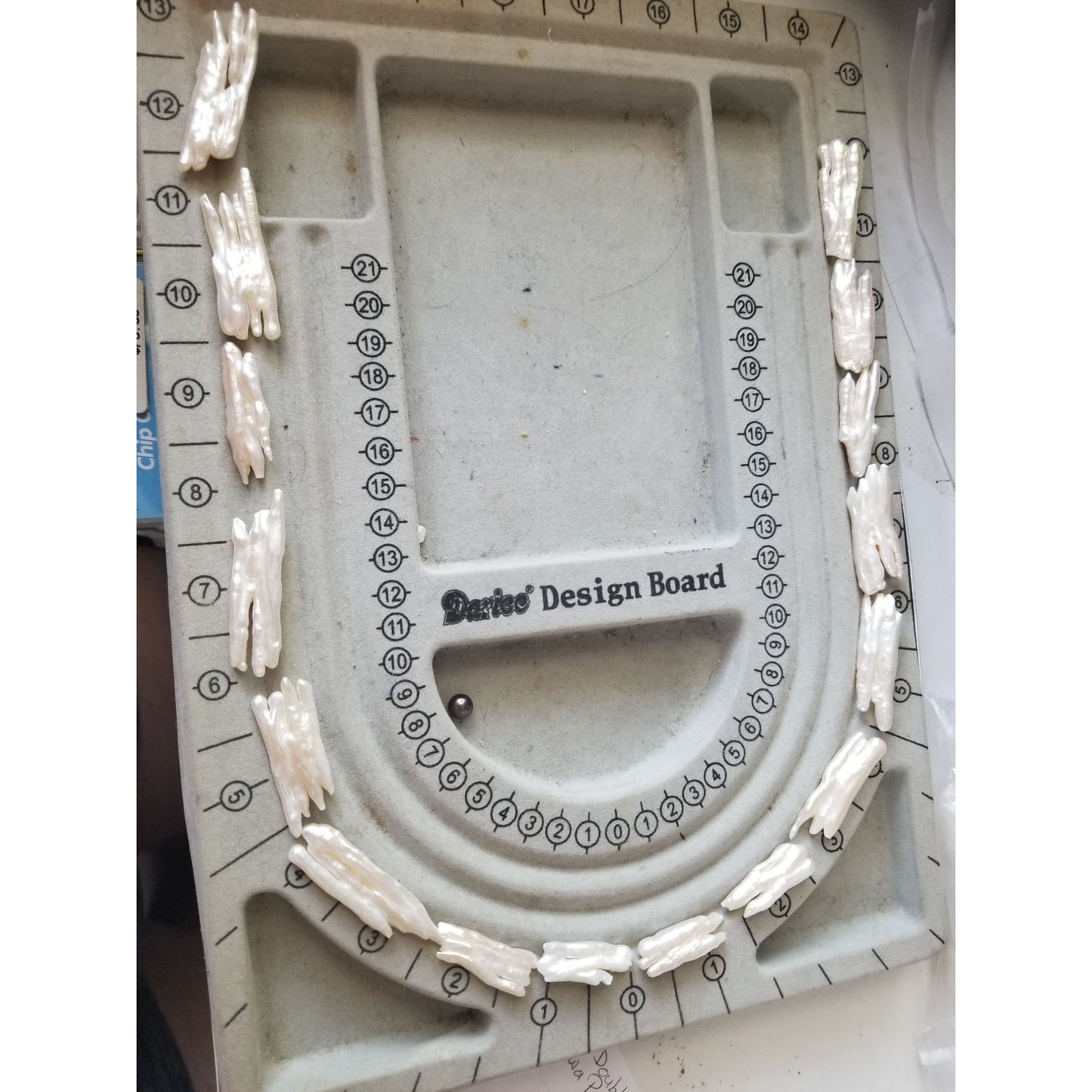 Loose Pearl White Biwa Double Stick Pearl Bag 1  Braque 16 "  Bin Pearl  10 Pcs 223  ct  44.6  gr  15 mm  x 45 mm