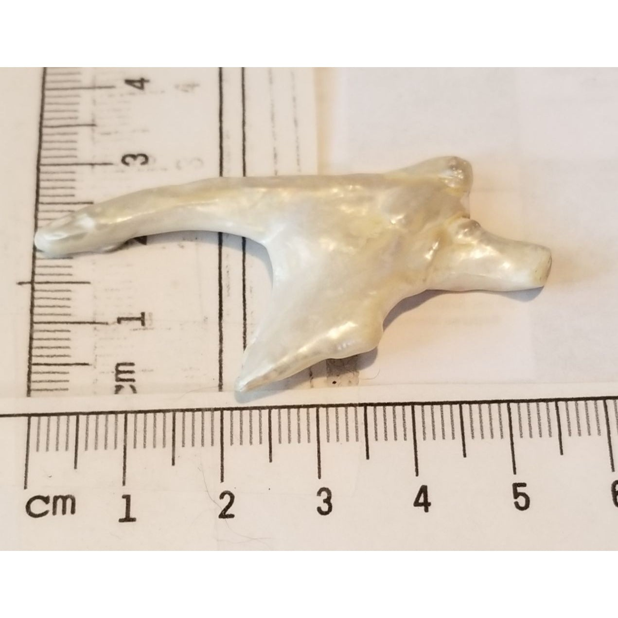 Loose Baroque Arrow Big 4  Freshwater Keshi 28  ct  5.6  gr  5.5 cm  x 3 cm Real Natural