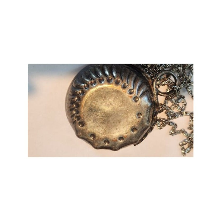 Sommeliers tasting cup with Chain 45"  Snake Design Thumb Ring  shallow silver
