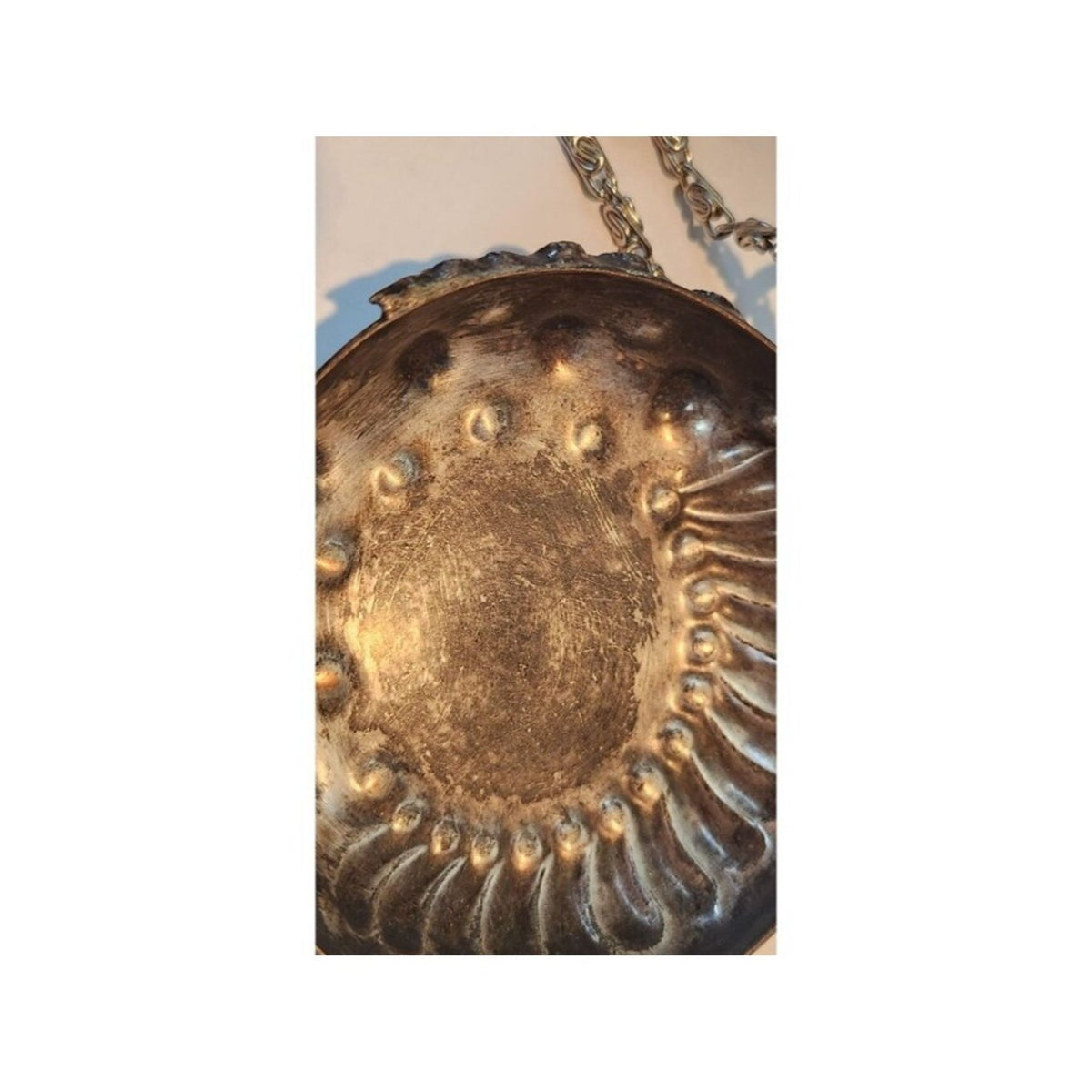 Sommeliers tasting cup with Chain 45"  Snake Design Thumb Ring  shallow silver