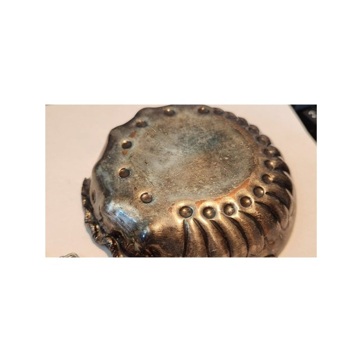 Sommeliers tasting cup with Chain 45"  Snake Design Thumb Ring  shallow silver