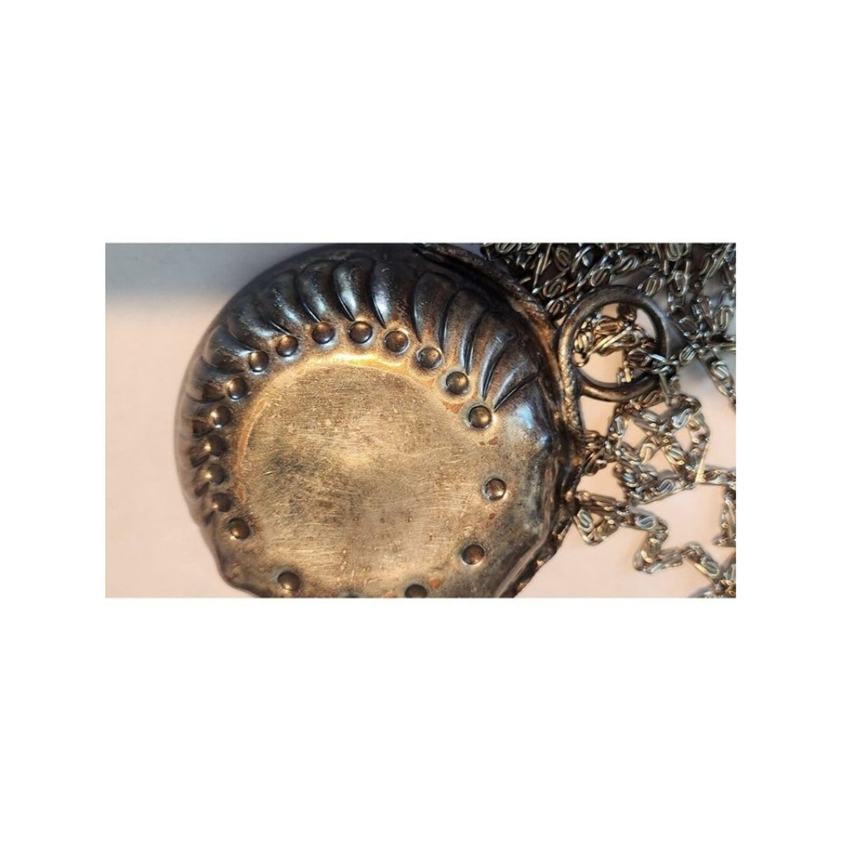 Sommeliers tasting cup with Chain 45"  Snake Design Thumb Ring  shallow silver