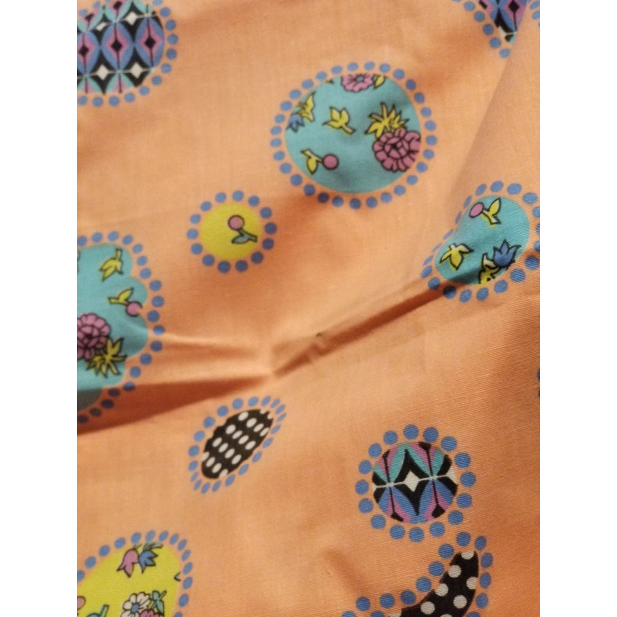 Material Cotton Orange Butterfly Circle Flowers  36" x  45" Cotton  JoAnn