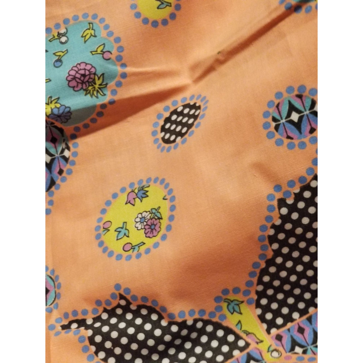 Material Cotton Orange Butterfly Circle Flowers  36" x  45" Cotton  JoAnn