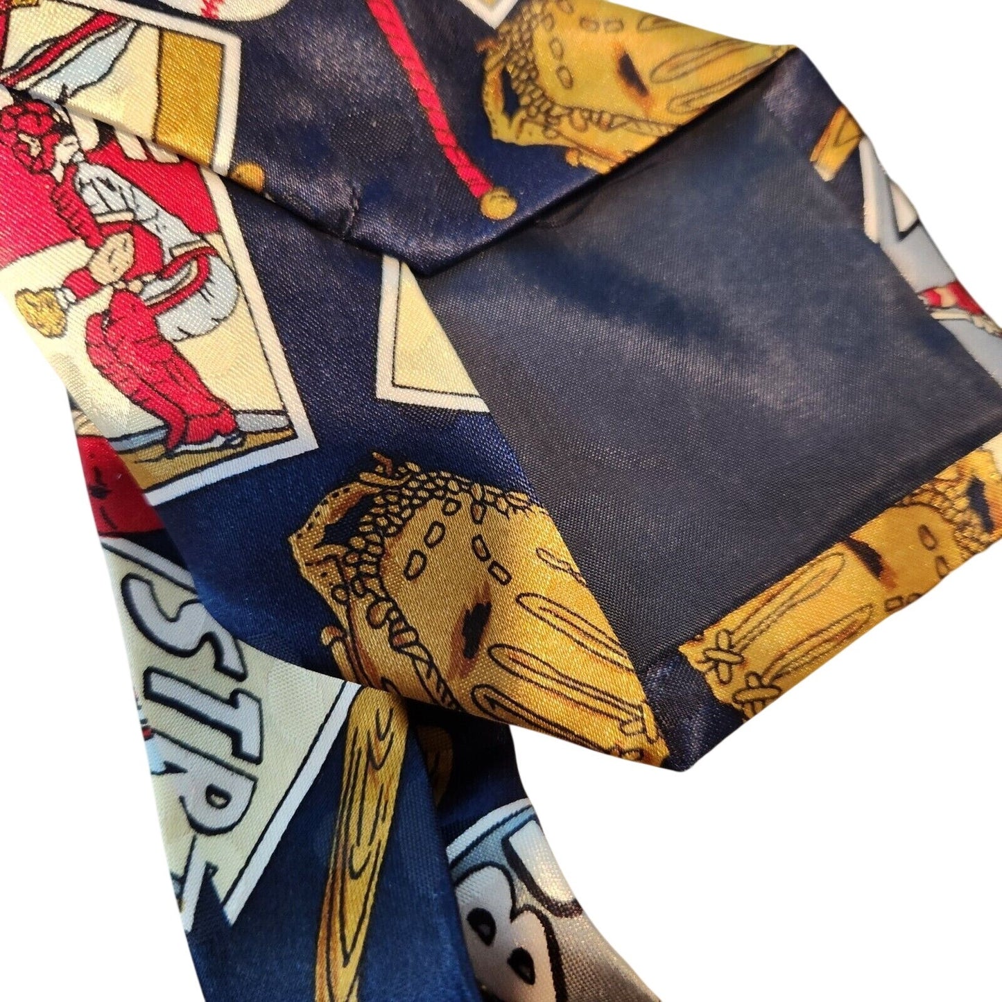 Tie Baseball Red Blue White  Brand Dino Romaro  Hand Made 58" x 4"