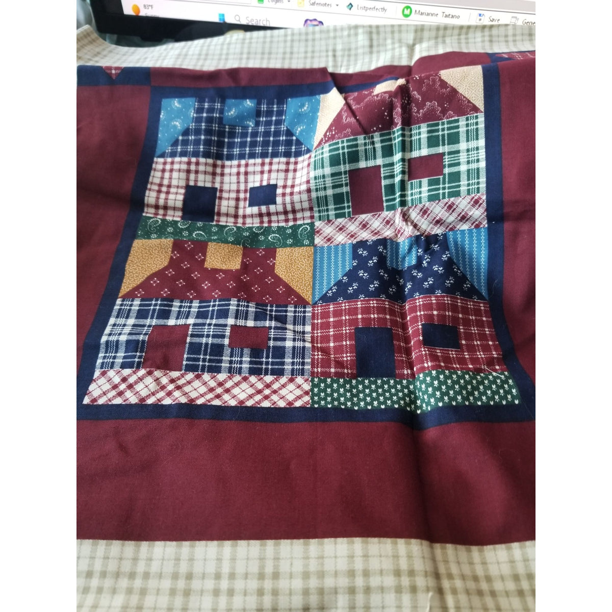 Craft Kit  Cranston PrintWorks Joann Houses 3 Panels  46" x 36"