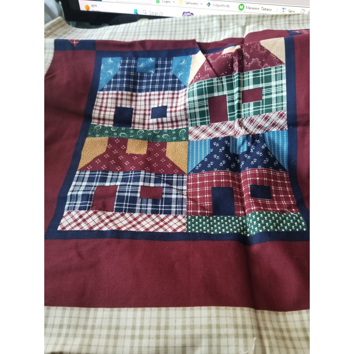 Craft Kit  Cranston PrintWorks Joann Houses 3 Panels  46" x 36"