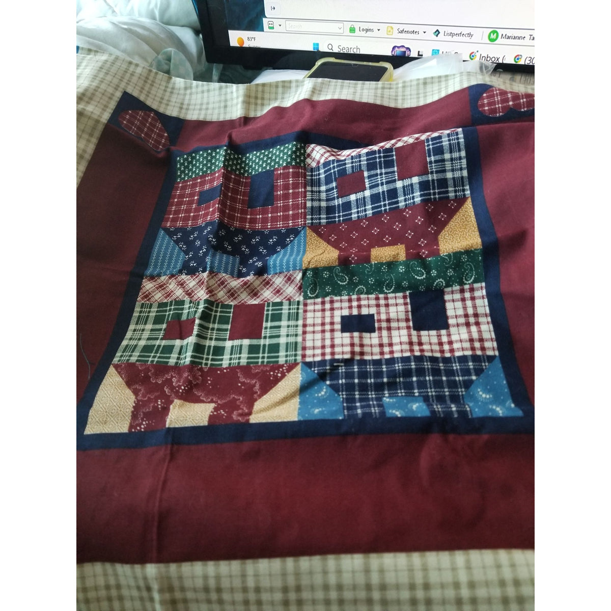 Craft Kit  Cranston PrintWorks Joann Houses 3 Panels  46" x 36"