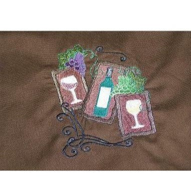Table Runner Brown Wine Designs Cotton  78" x 18" Tassels on each end