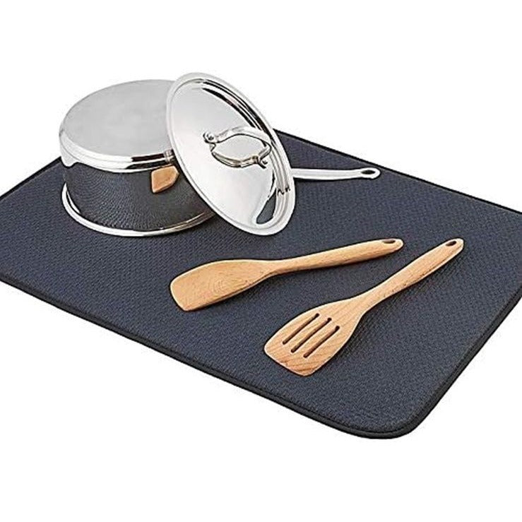 Kitchen Dish Drying Mat XL Duel Surface 18 x 24  Rapid Dry Mesh  Microfiber padded