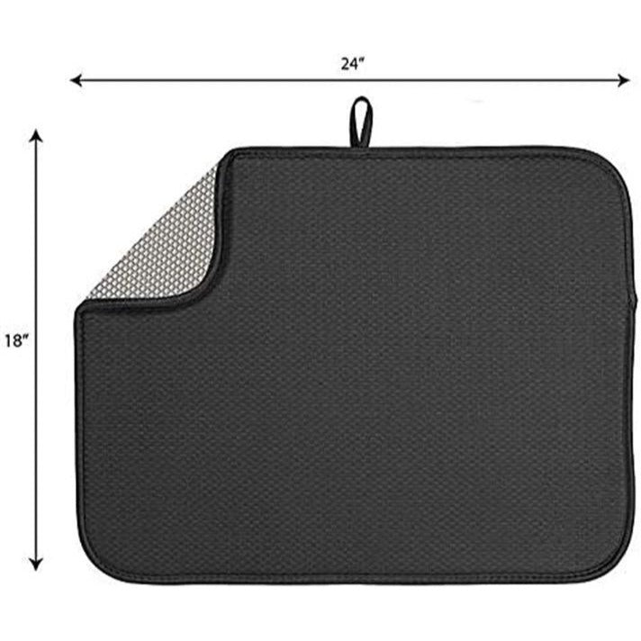 Kitchen Dish Drying Mat XL Duel Surface 18 x 24  Rapid Dry Mesh  Microfiber padded