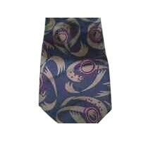 Tie Brown Blue Red Abstract Lilly Dache`  Made in USA  Silk  57  " L   3 1/2 " W