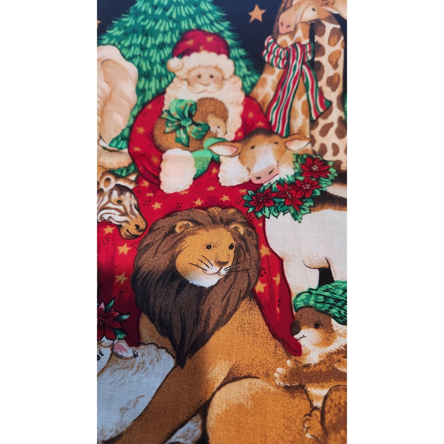 Craft Kit Holiday Napkin Panels 10 Pieces 23" x 17" Santa Tree Star Mouse Tiger Lion Elephant Zebra Lamb