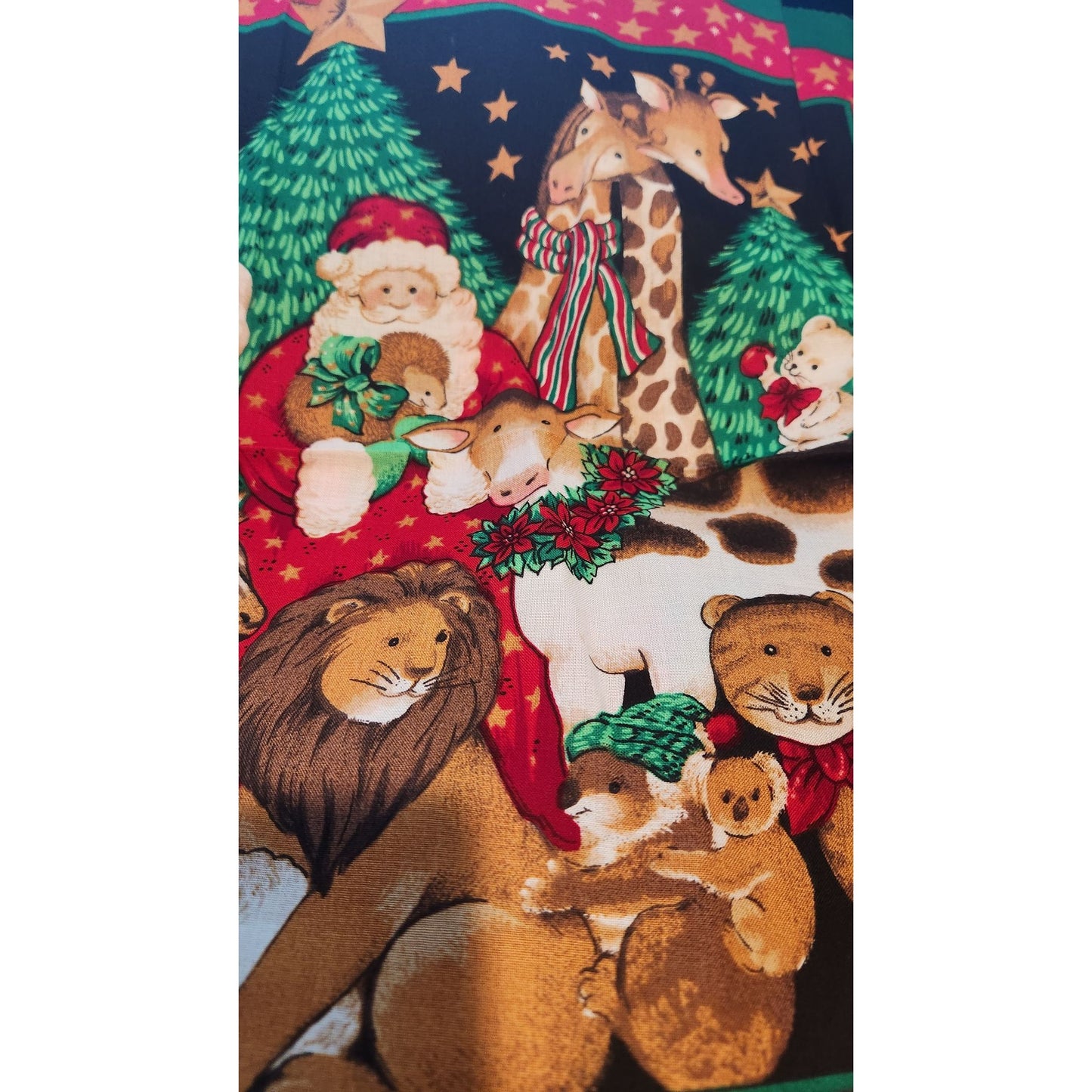 Craft Kit Holiday Napkin Panels 10 Pieces 23" x 17" Santa Tree Star Mouse Tiger Lion Elephant Zebra Lamb