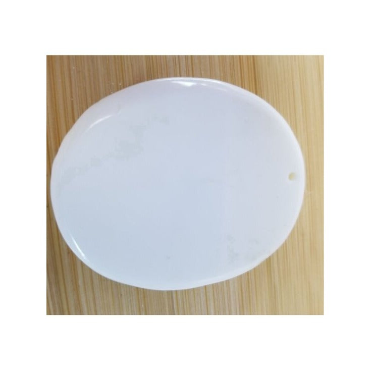 Pendant White Jade Carved Dragon Antique Lucky Medalion Oval 112 ct  22.4 Gr  45