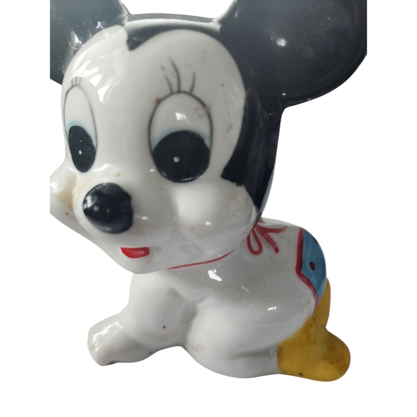 Vintage Disney Ceramic Mickey Mouse Piggy Bank Ceramic  a vibrant glazed finish