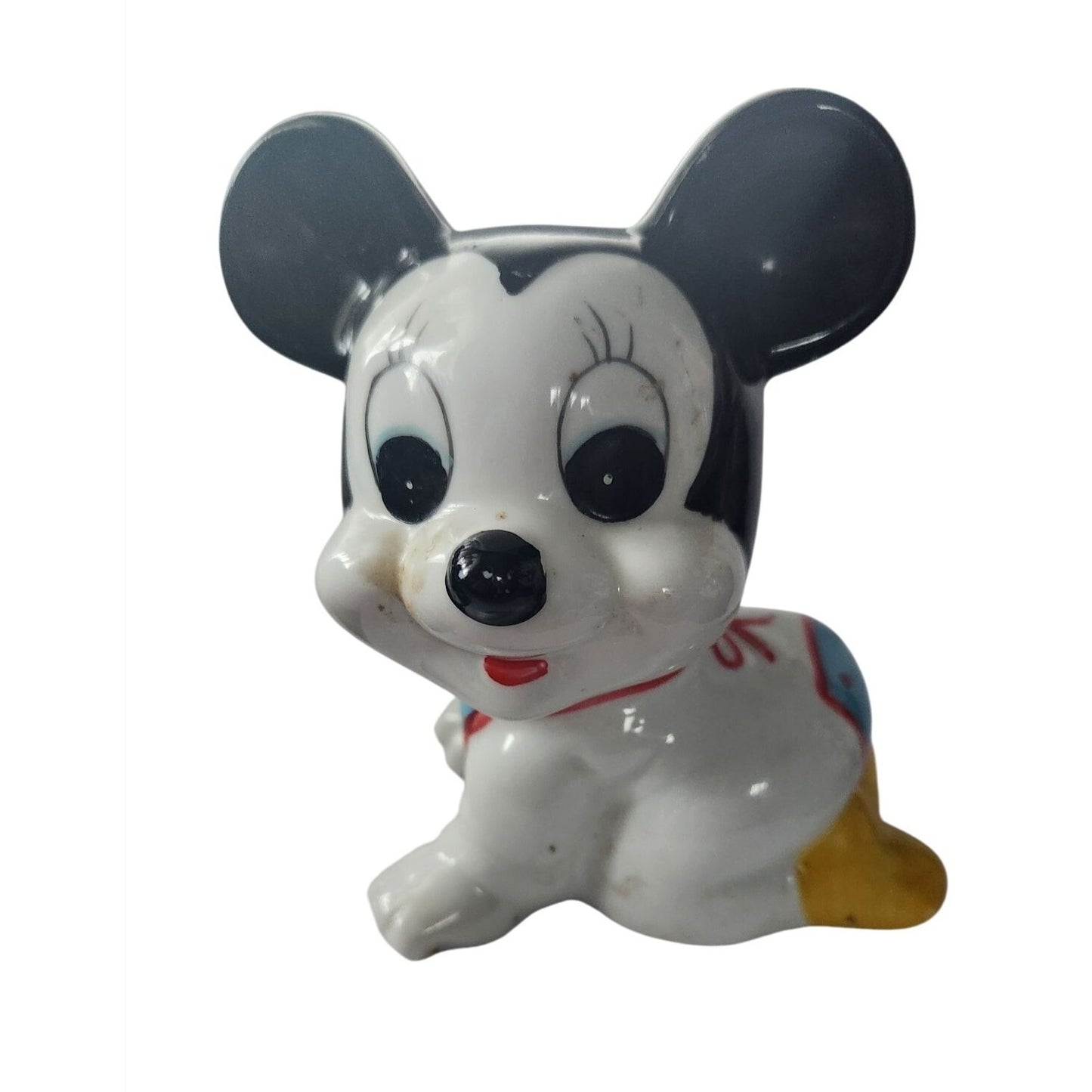 Vintage Disney Ceramic Mickey Mouse Piggy Bank Ceramic  a vibrant glazed finish