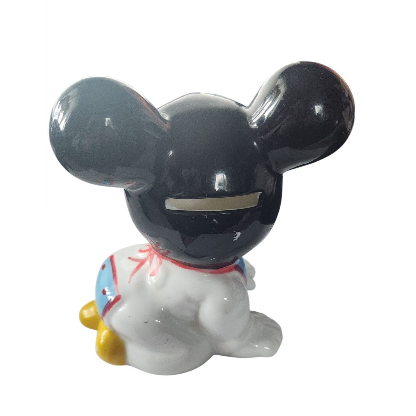Vintage Disney Ceramic Mickey Mouse Piggy Bank Ceramic  a vibrant glazed finish