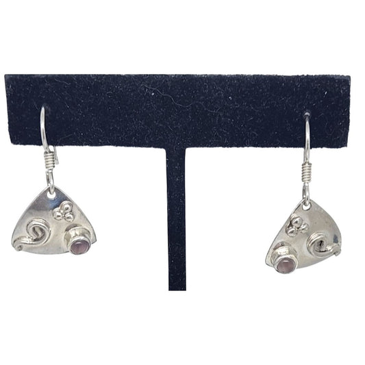 Earrings Set Tiger Eye Circle 925 Silver Weight 4 Gr 18.5 ct Handmade