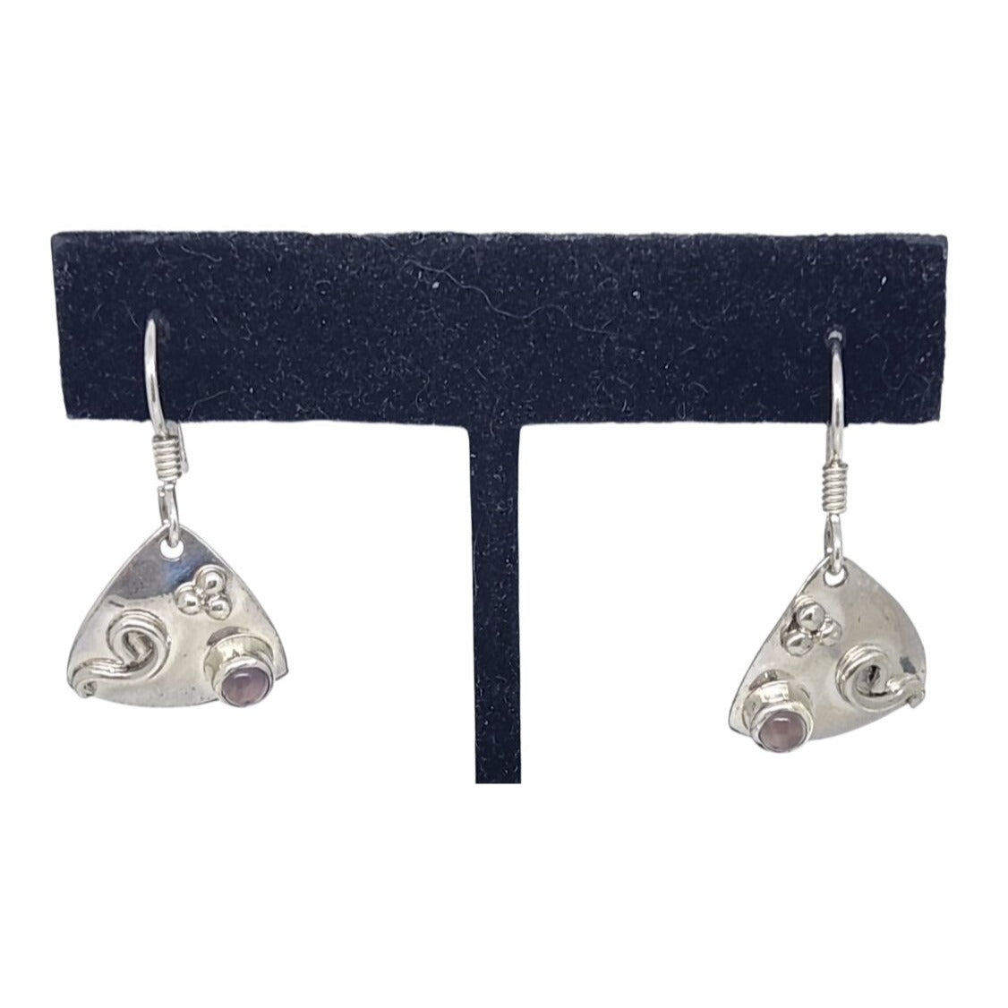 Earrings Set Tiger Eye Circle 925 Silver Weight 4 Gr 18.5 ct Handmade