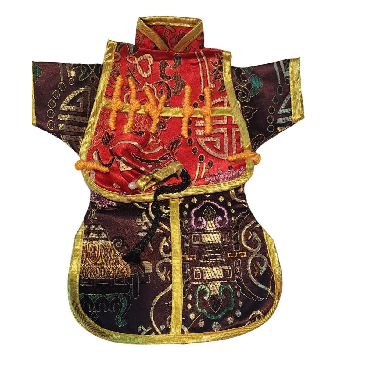 Wine Bottle Cover 3 piece set Hat Vest Kimono Red Black Silver Purple Gold Trim Silky