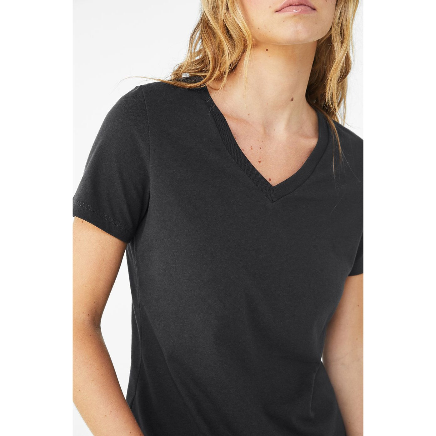 T-Shirt Black V-Neck Bella 100% Cotton Size  Medium Comfort Fit