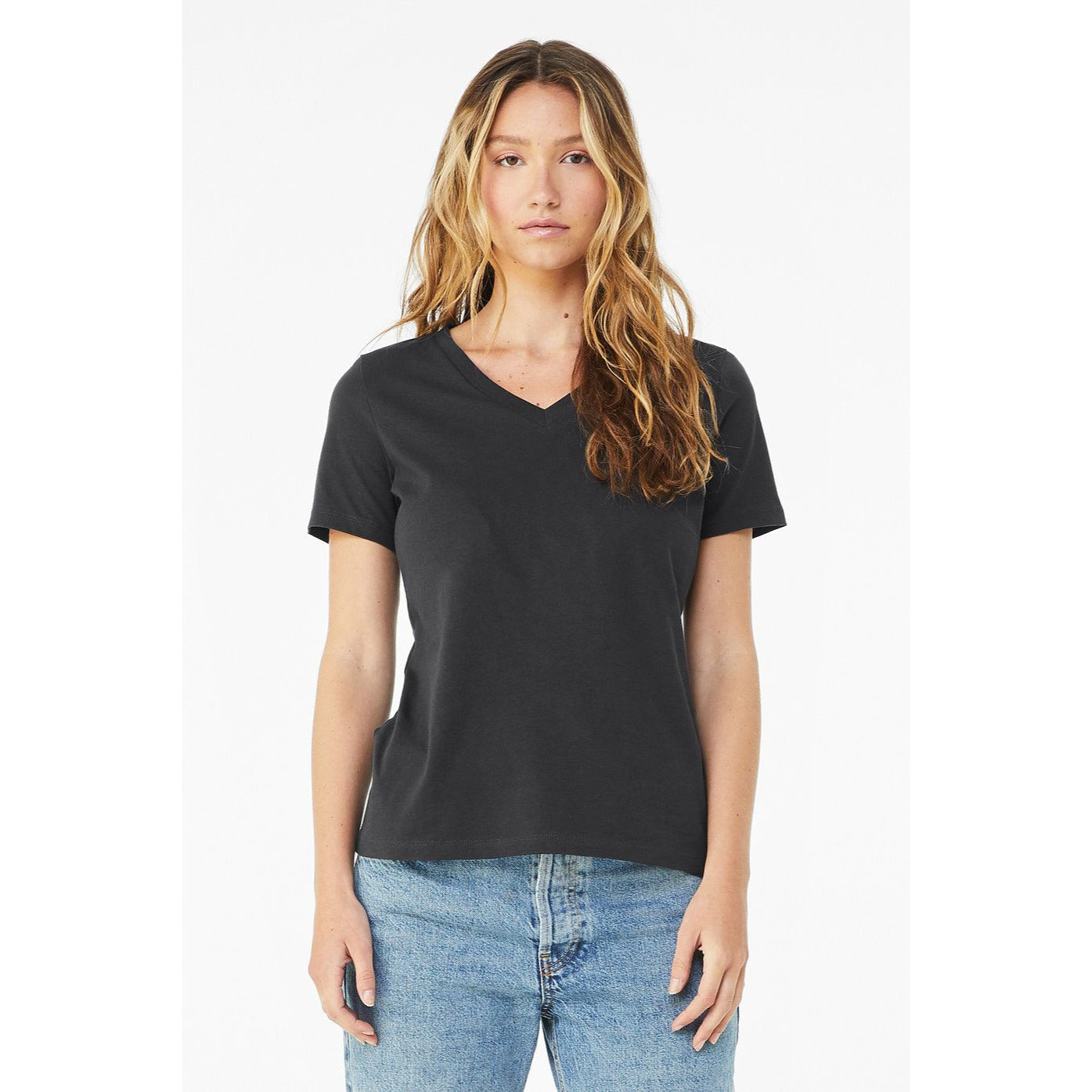 T-Shirt Black V-Neck Bella 100% Cotton Size  Medium Comfort Fit